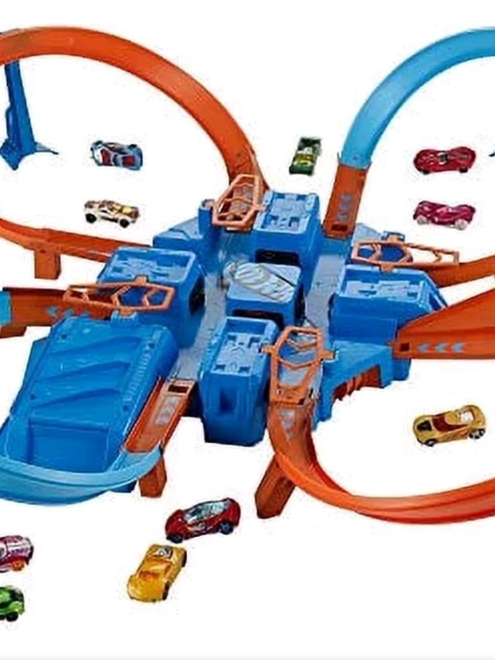 Blue & Orange Looping Race Track Playset with Cars